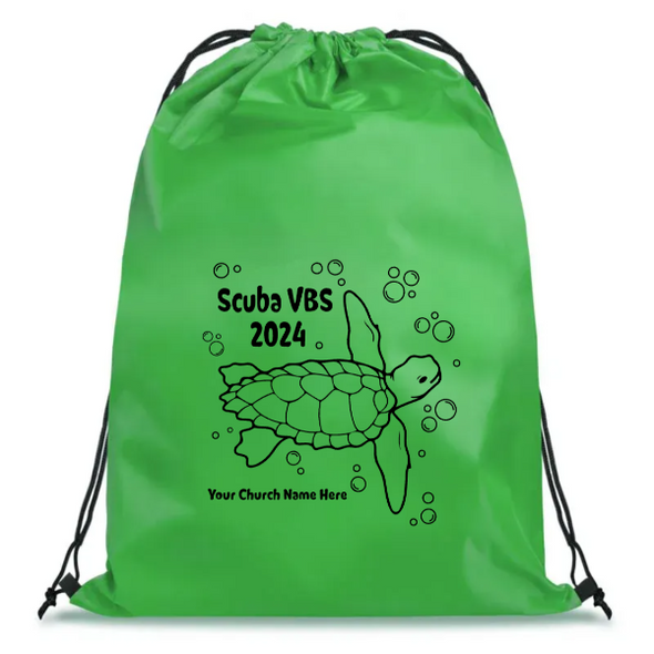 Easy Custom VBS Drawstring Bag - Personalize in Real Time - Scuba VBS - DSCU051