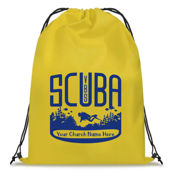 Easy Custom VBS Drawstring Bag - Personalize in Real Time - Scuba VBS - DSCU061