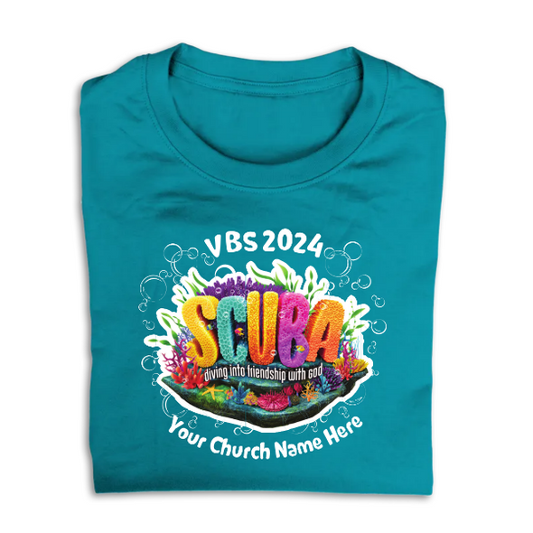 Easy Custom VBS T-Shirt - Personalize in Real Time - Scuba VBS - VSCU044
