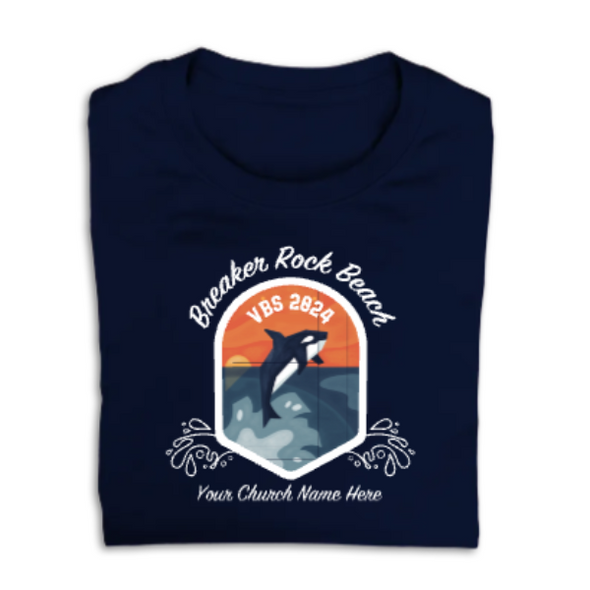 Easy Custom VBS T-Shirt - Full Color Design - Breaker Rock Beach VBS - VBRB055