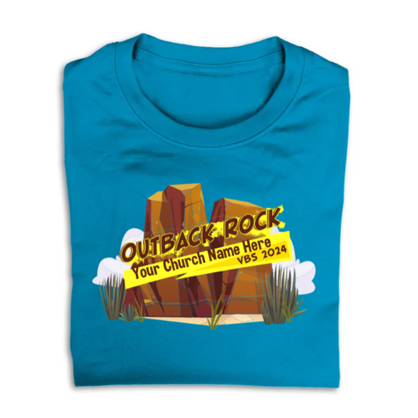 Easy Custom VBS T-Shirt - Full Color Design - Outback Rock VBS - VOBR055