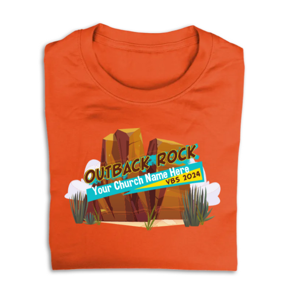 Easy Custom VBS T-Shirt - Full Color Design - Outback Rock VBS - VOBR055