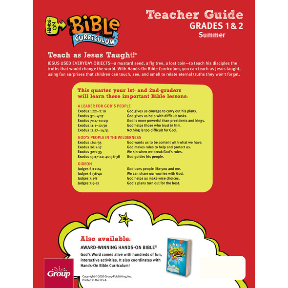 Summer 2024 Hands-On Bible Curriculum Grades 1&2 Teacher Guide