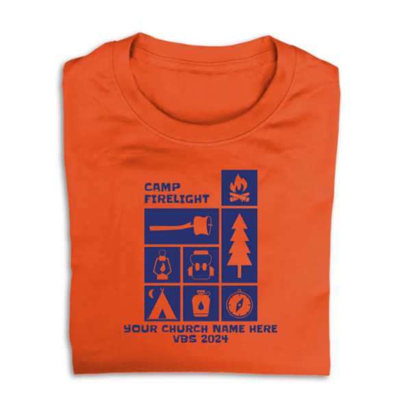 Easy Custom VBS T-Shirt - One Color Design - Camp Firelight VBS - VCFL061