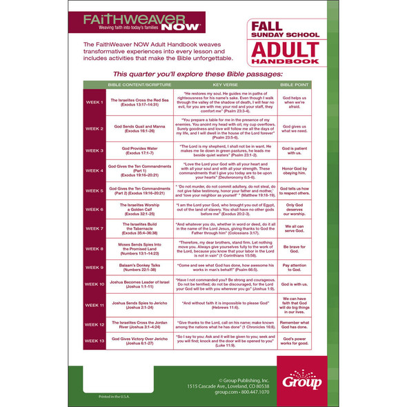 Fall 2024 FaithWeaver NOW Adult Handbook