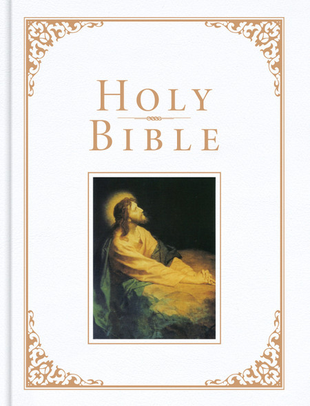 KJV Family Bible, Deluxe White Bonded Leather-Over-Board - Bulk Case of 6