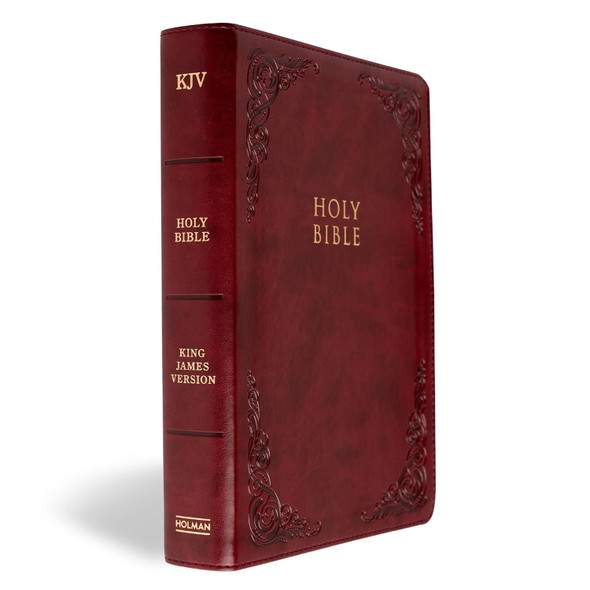 KJV Large Print Personal Size Reference Bible, Burgundy LeatherTouch, Indexed - Bulk Case of 12