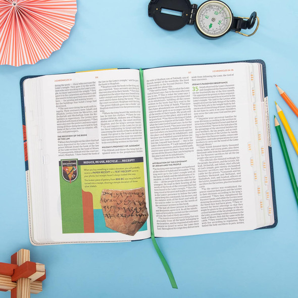 CSB Explorer Bible for Kids, Blast Off LeatherTouch, Indexed - Bulk Case of 12