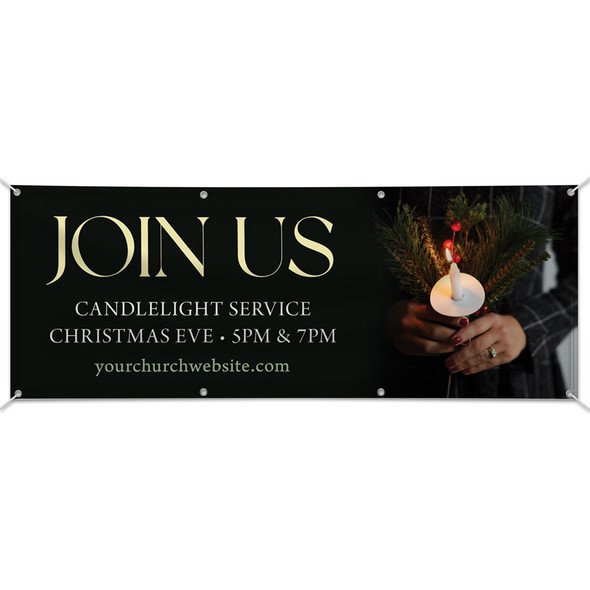 Easy Custom Outdoor Vinyl Banner - Personalize in Real Time - Glowy Night