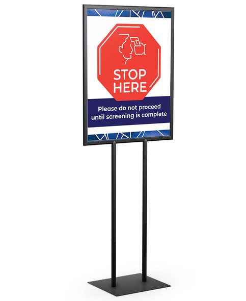 Poster Signs - Stop Here Temperature Screening - 22" x 28"