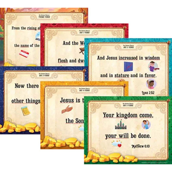 Pre-Primary and Toddler Memory Verse posters  (Pack of 6) - Wonder Junction VBS 2025 by Answers