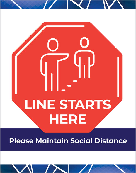 Poster Signs - Line Starts Here - 22" x 28"