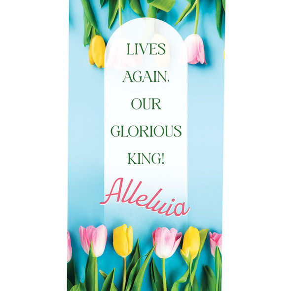 Church Banners - Spring Flowers Easter - Lives Again