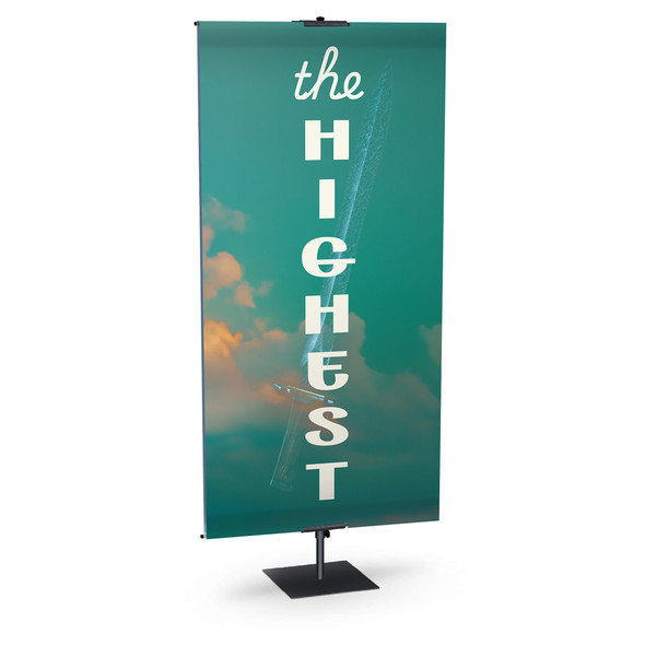 Church Banners - White Cross Easter - The Highest