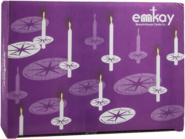 Candlelight Service Set - 7" Candles & Paper Drip Protectors (Set of 100) - Emkay