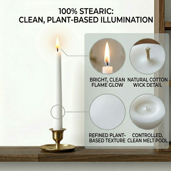 Stearic Candle 7/8" x 12-3/4" Plain End (24)