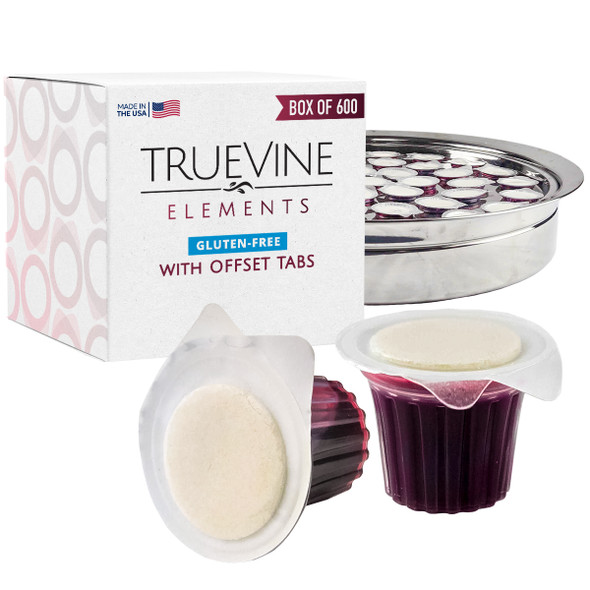 TrueVine Elements Cup - Prefilled Communion Cup Juice and Gluten-free Wafer Set (Box of 600)