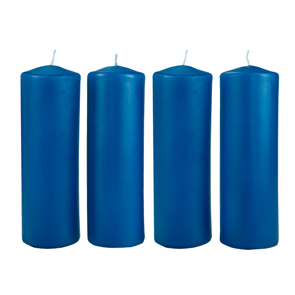 9" x 3" Advent Pillar Candles (4 Blue) by Emkay