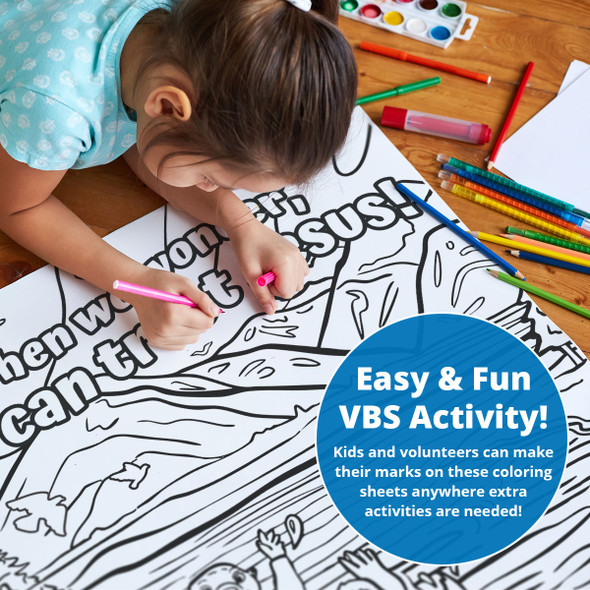 Giant Coloring Page, True North Bible Point Collection - 3ft x 3ft -  (Set of 6 Assorted Designs) - True North VBS 2025