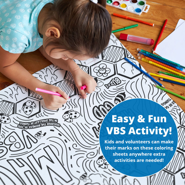 Giant Coloring Page, Larger Table-Top Edition - 3ft x 6ft - (Pack of 3, Same Design) - Magnified VBS 2025