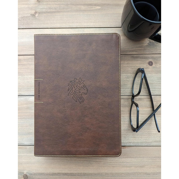 NLT Courage For Life Study Bible for Men, Indexed (Imitation Leather, Rustic Brown) - Bulk Case of 10