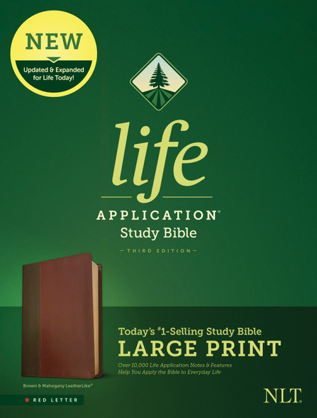 NLT Life Application Study Bible, Third Edition, Large Print (Leatherlike, Brown/Mahogany) - Case of 6