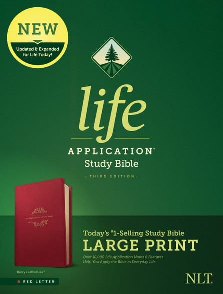 NLT Life Application Study Bible, Third Edition, Large Print (Leatherlike, Berry) - Case of 6
