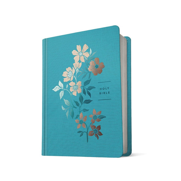 NLT Wide Margin Bible, Filament Enabled (Hardcover, Ocean Blue Floral) - Bulk Case of 12