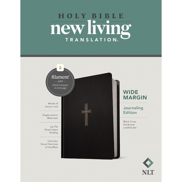 NLT Wide Margin Bible, Large Print (Hardcover, Black) - Bulk Case of 12