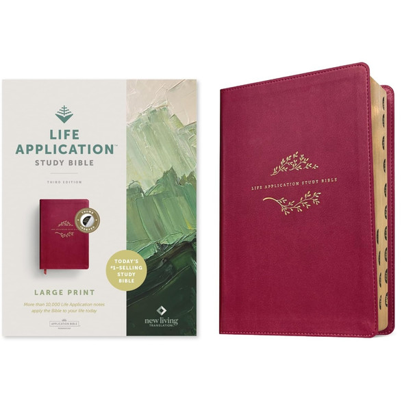 NLT Life Application Study Bible, Indexed, Third Edition, Large Print (Leatherlike, Berry) - Case of 6