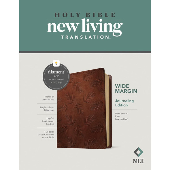 NLT Wide Margin Bible, Filament Enabled (Imitation Leather, Dark Brown) - Bulk Case of 12