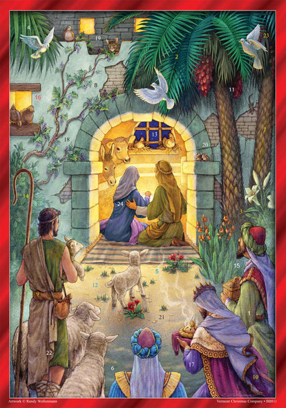 Advent Window Calendar - Medium 8.25x11.75 - Peaceful Nativity