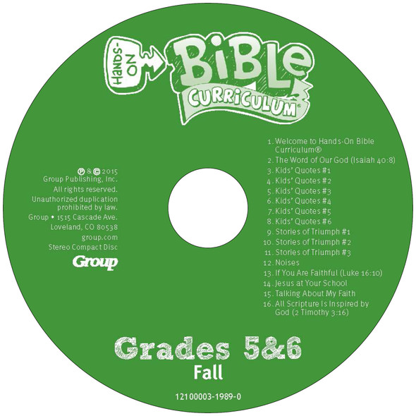 Fall 2025 Hands-On Bible Curriculum Grades 5&6 CD