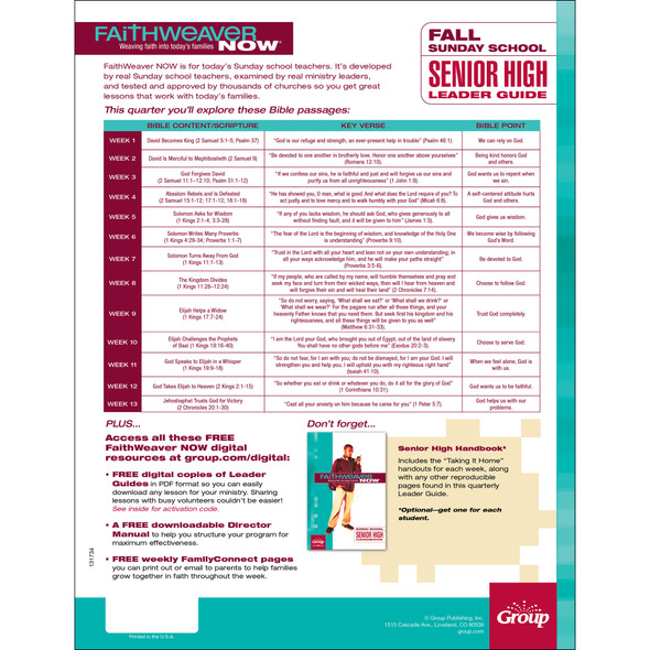 FaithWeaver NOW Senior High Leader Guide Download - Fall 2025