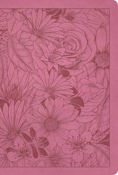NLT Premium Value Large Print Thinline Bible (Filament Enabled), Garden Pink LeatherLike - Bulk Case of 24