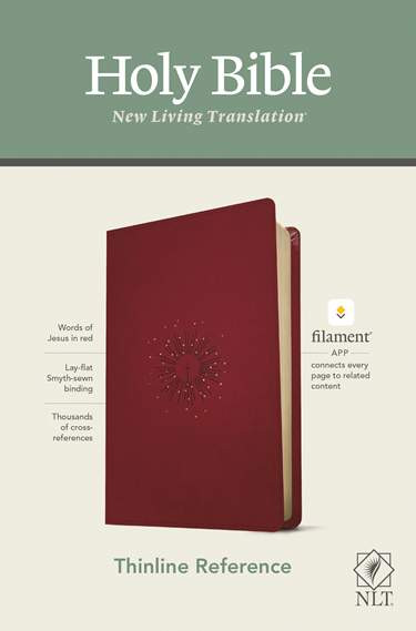 NLT Thinline Reference Bible (Filament Enabled), Aurora Cranberry LeatherLike - Bulk Case of 16