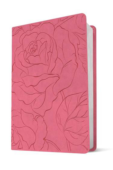 NLT Premium Value Compact Bible (Filament Enabled), Pink Rose LeatherLike - Bulk Case of 48
