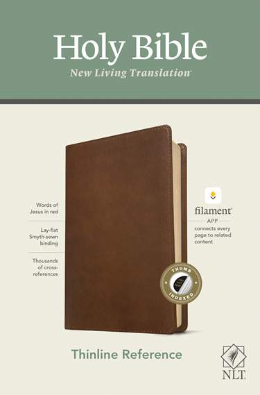 NLT Thinline Reference Bible (Filament-Enabled), Rustic Brown LeatherLike, Indexed - Bulk Case of 16