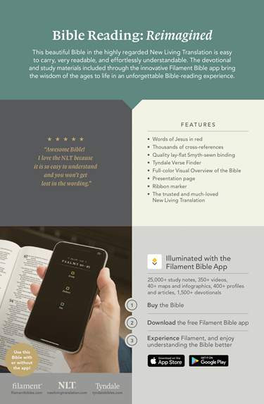 NLT Thinline Reference Bible (Filament Enabled), Olive Green Genuine Leather - Bulk Case of 16
