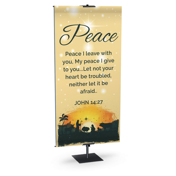 Church Banner - Nativity Scenes with Scripture - Peace