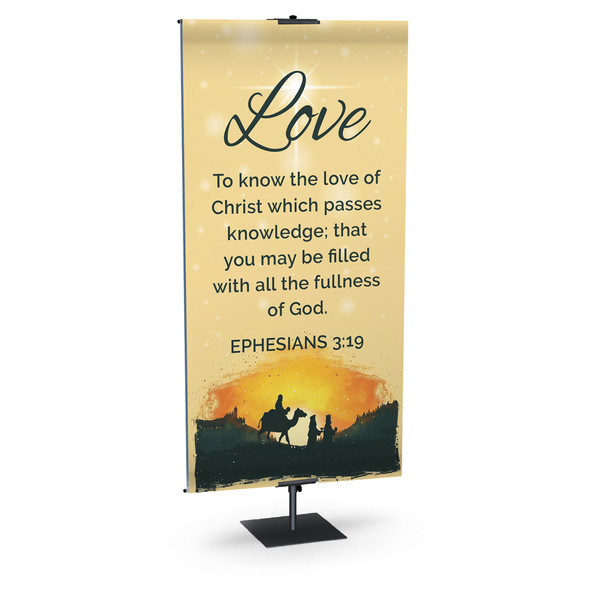 Church Banner - Nativity Scenes with Scripture - Love