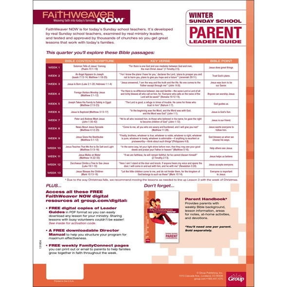 FaithWeaver NOW Parent Leader Guide Download - Winter 2025 FaithWeaver NOW Parent Leader Guide Download - Winter 2025