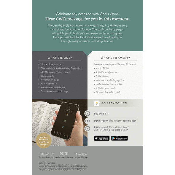 NLT Premium Gift Bible, Filament Enabled (Imitation Leather, Dark Brown/Tan TuTone)