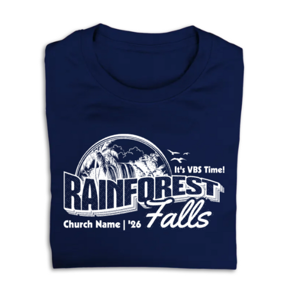 Easy Custom VBS T-Shirt - One Color Design - Rainforest Falls VBS - VRFAL071