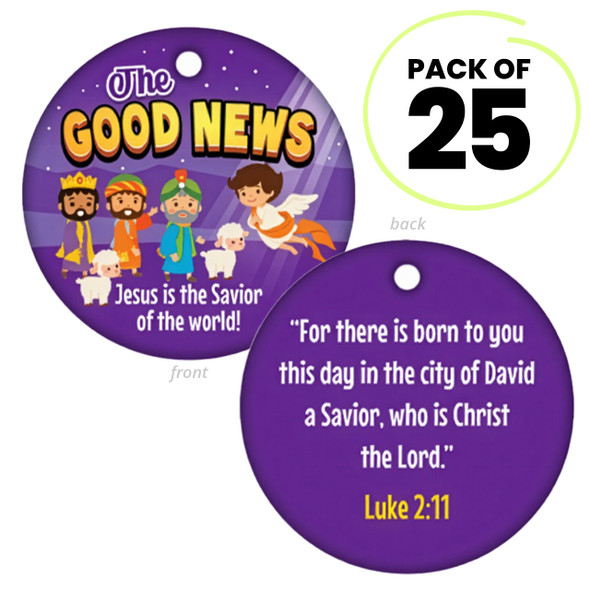 Christmas FaithTag - The Good News - 25 tags (Enough for 25 kids)