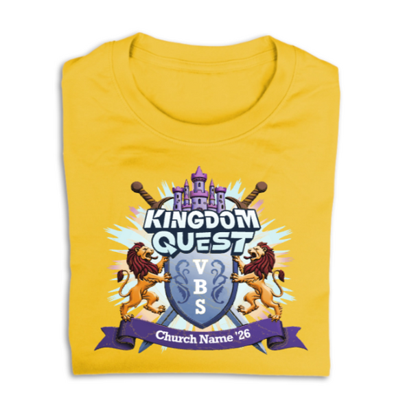 Easy Custom VBS T-Shirt - Full Color Design - Kingdom Quest VBS - VKGDFC06