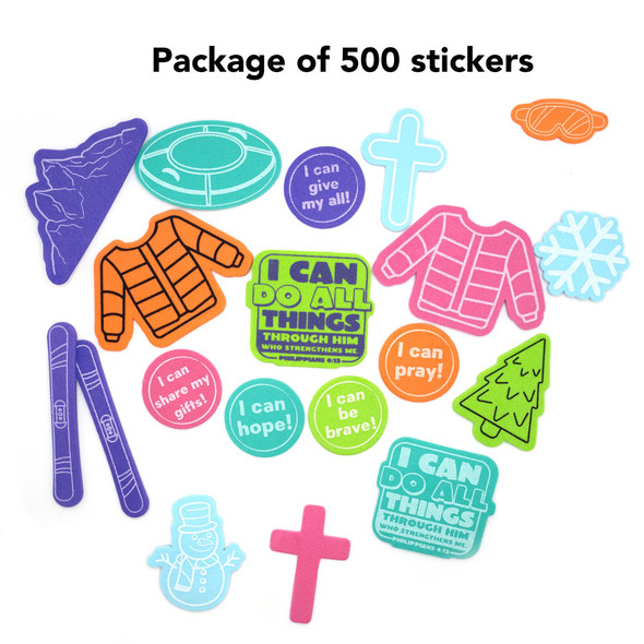 Stay-Put Stickers (Pkg of 500) - Snowball Mountain Challenge VBS 2026 by Cokesbury