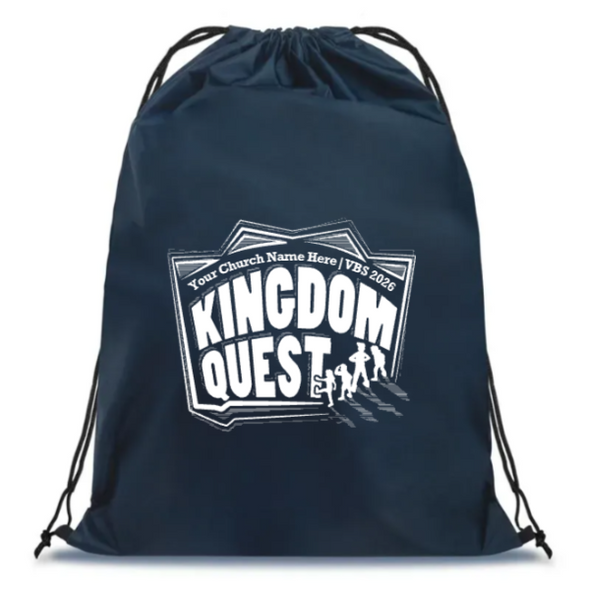 Easy Custom VBS Drawstring Bag - Personalize in Real Time - Kingdom Quest VBS - DKGD041