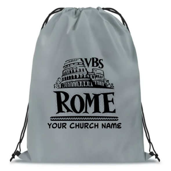 Easy Custom VBS Drawstring Bag - Personalize in Real Time - Rome VBS - DROM031