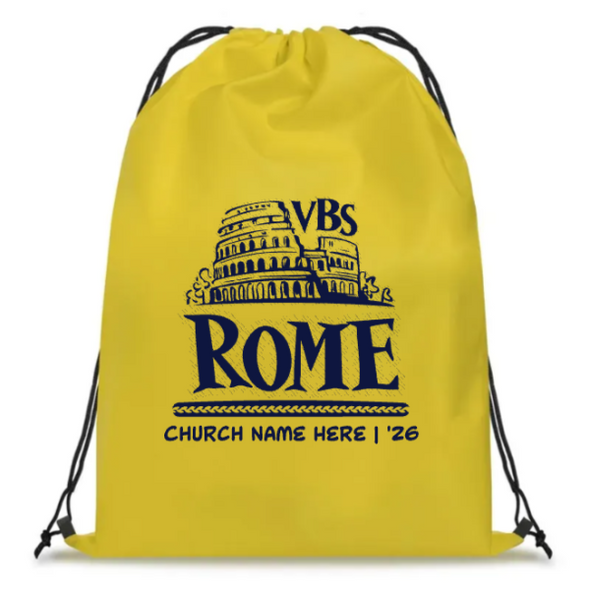 Easy Custom VBS Drawstring Bag - Personalize in Real Time - Rome VBS - DROM031